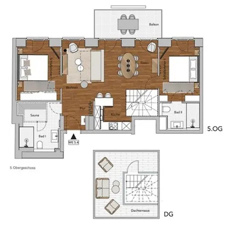 Prora - Deck54 Dachterrasse Apartman *